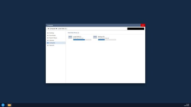 Computer file explorer window showing drive storage