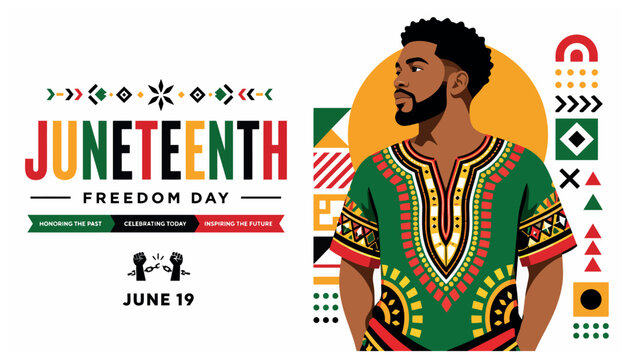 Man wearing colorful traditional African dashiki shirt.