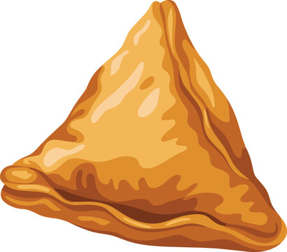 Samosa food vector on white background.