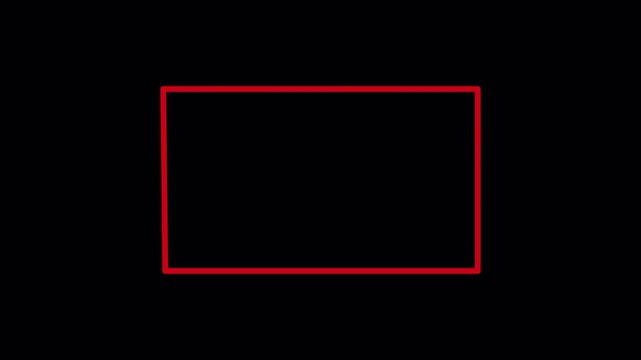 Flat outline rectangular shape animation on transparent background. Rectangle line drawing style motion graphic, border frame animation. Abstract rectangle line animation in 4K with Alpha Channel.