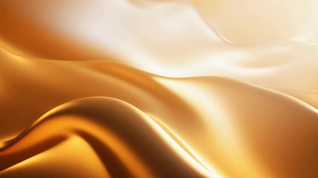 Smooth golden light waves forming an abstract flowing texture