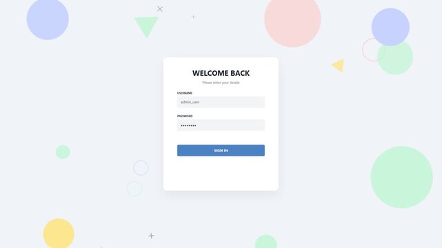 Welcome back login interface form animation