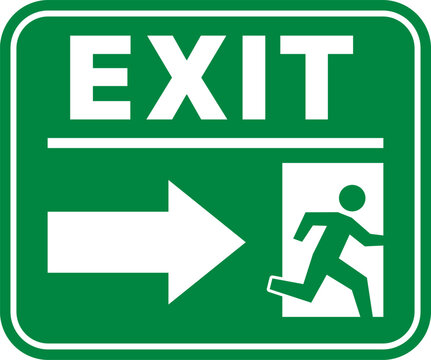 Exit Door Signboard Icon for Building