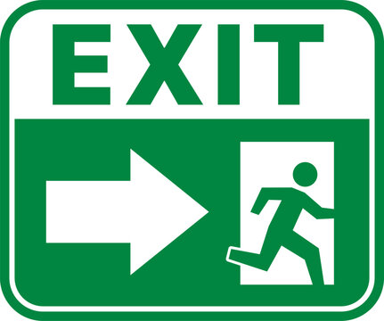 Exit Door Signboard Icon for Building