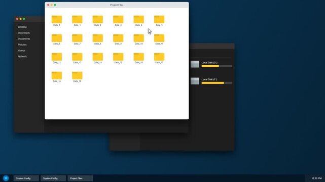 Hard disk drive status interface showing storage capacity on a computer