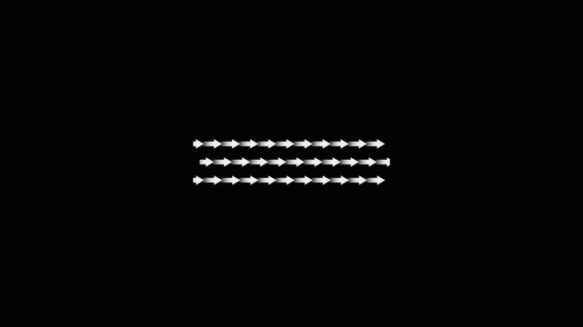 Arrow direction right to left, arrow animated video background, icon animation with transparent 4K video