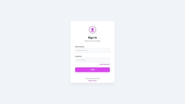 Sign In Form UI with pink login button on white background for website