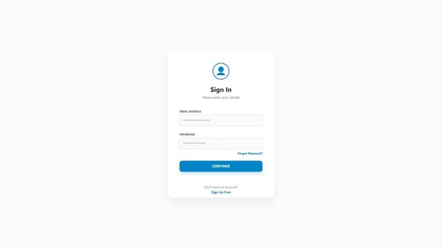 Sign In User Interface Login Page with Email and Password Input Fields