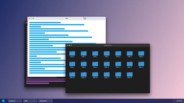 Computer interface showing software project files
