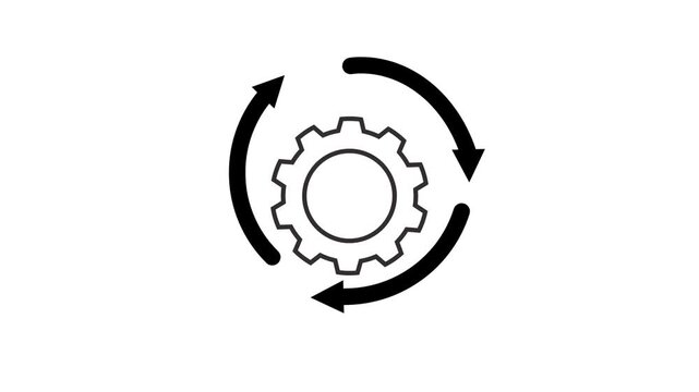 System Process Synchronization and Automated Workflow Update Cycle Vector Icon