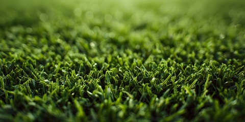 Naklejka premium Vibrant green grass blades growing closely together in a sunlit outdoor setting