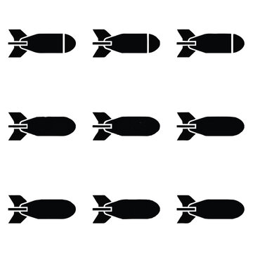 A repeating pattern of black bomb icons arranged in a grid on a white background