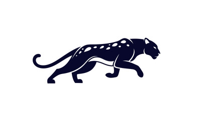 Fototapeta premium Minimalist prowling leopard vector illustration for professional graphic design and creative corporate branding projects