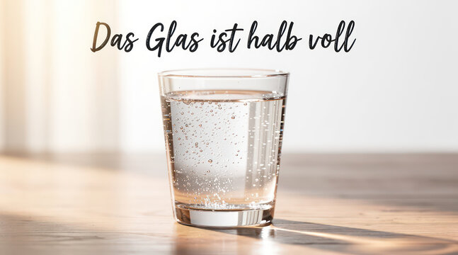 Glass Half Full with Sparkling Water.