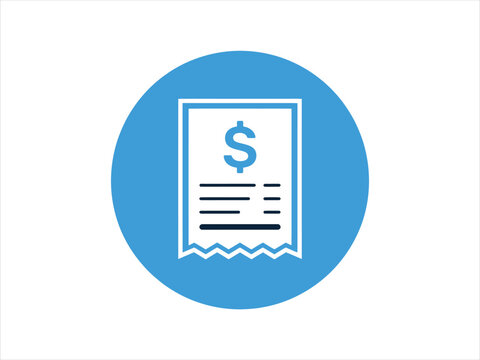Flat Vector Icon Illustration of a Financial Receipt for Business Transactions uo