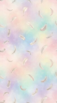 National be an angel day ethereal rainbow watercolor feather pattern with celestial heavenly guardian blessing serenity