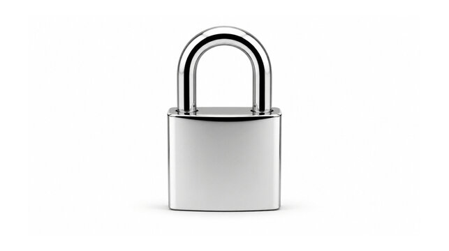 Cadenas chrom&eacute; isol&eacute; sur fond blanc