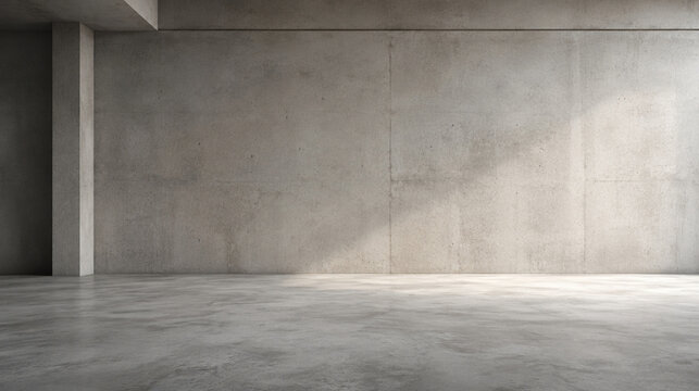 Mur en b&eacute;ton contemporain avec sol minimaliste