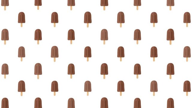 Seamless pattern of delicious chocolate ice cream bars on a clean white background