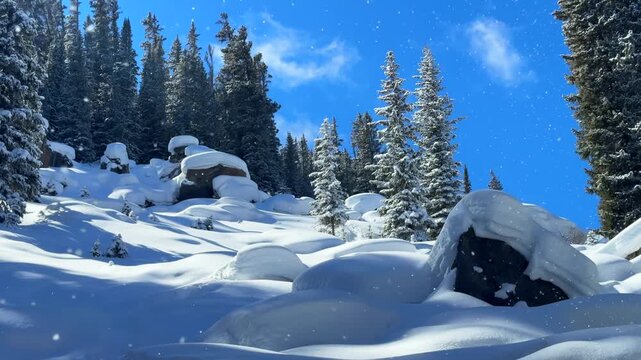 Winter Colorado morning landscape backcountry ski snowboarding deep blowing fresh snow powder pillows huge cliffs drop Rocky Mountain Ptarmigan Cup Cakes Avalanche Bowl Vail Pass Copper Mountain pan