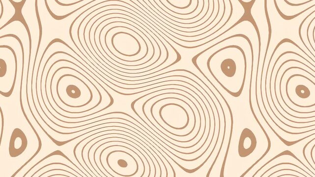 Abstract topographical contour lines pattern in beige and brown colors for modern background design