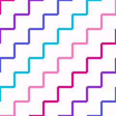 Fototapeta premium Seamless sayagata key fret pattern in magenta and violet, modern pop Japanese geometric background