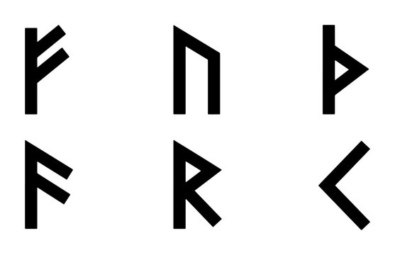 Ancient Norse Runes, Elder Futhark Alphabet Symbols, Viking Script Glyphs, Historical Nordic Symbols