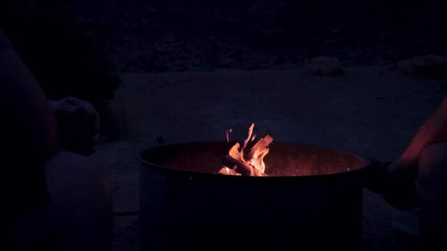 Campfire in Moab Utah