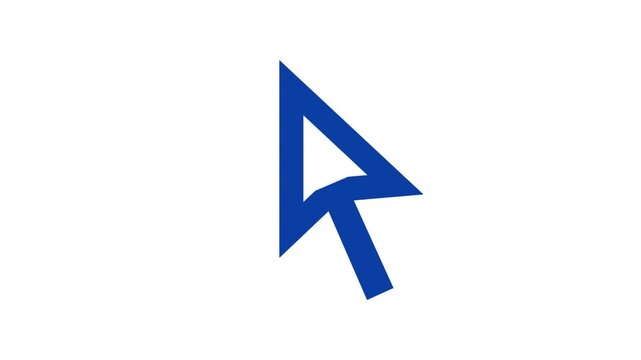 Blue computer mouse cursor arrow icon vector illustration on white background