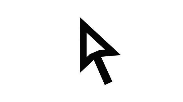 Black computer mouse cursor pointer icon isolated on white background digital interface symbol