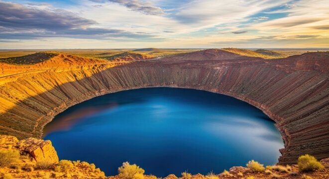 Meteor crater arizona breathtaking view of a well preserved impact site in the desert landscape