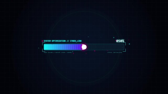 Cyberpunk Futuristic HUD Loading Bar Progress Animation