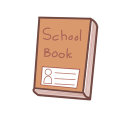 Cute Cartoon School Book Icon Illustration with Name Label