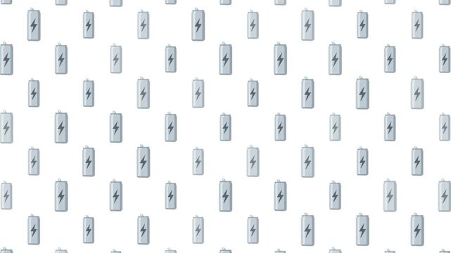Seamless pattern of charging battery icons on white background