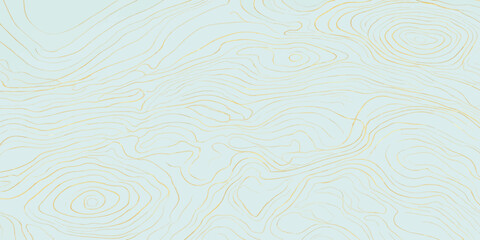 Golden topographic map contours on light blue background with topographic abstract background geography elevation landscape cartography minimalist artistic illustration backdrop wallpaper © MOHAMAD