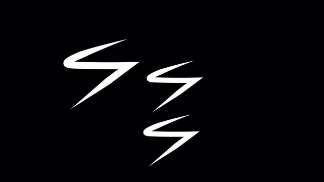 Angry lightning emotion expression line animation 4K