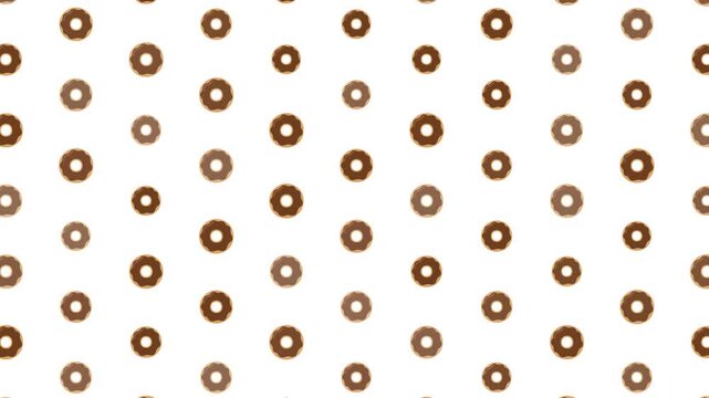 Abstract concentric ring pattern in muted brown and beige shades on a crisp white background for decor