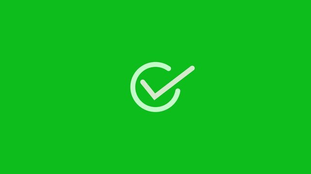 Check mark symbol. approved tick mark icon, success, correct concept. Circle loading bar on green background. Loading animation of completion. Loading circle confirms with a verified symbol.