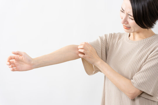 半袖ニット姿の女性　ライフスタイルイメージ