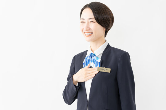 制服を着た受付係の女性　ジョブイメージ