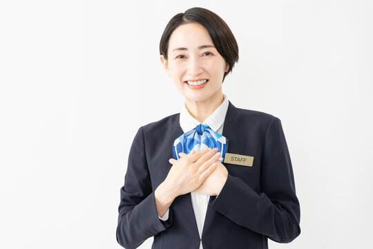 制服を着た受付係の女性　ジョブイメージ