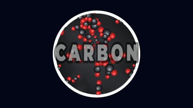 Decarbonization Graphic Concept with Carbon Molecule and Red Prohibition Sign