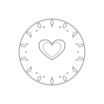 Heart Zentangle Coloring Page T-shirt Design