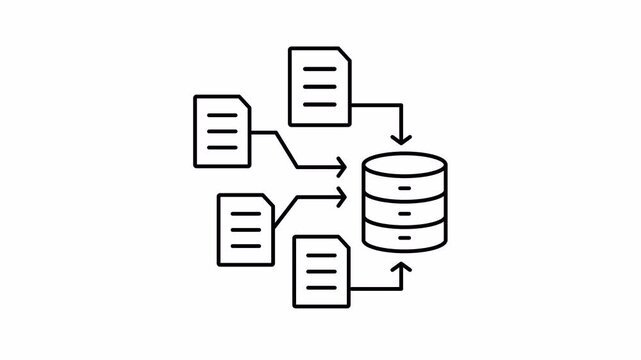 Data Merge lineal motion icon