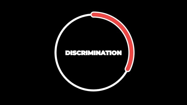 No Discrimination Concept with Animated Red Prohibition Sign Motion Graphic