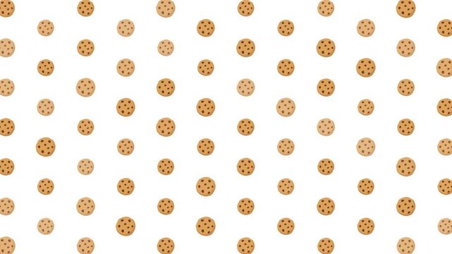 Seamless food pattern featuring delicious homemade chocolate chip cookies