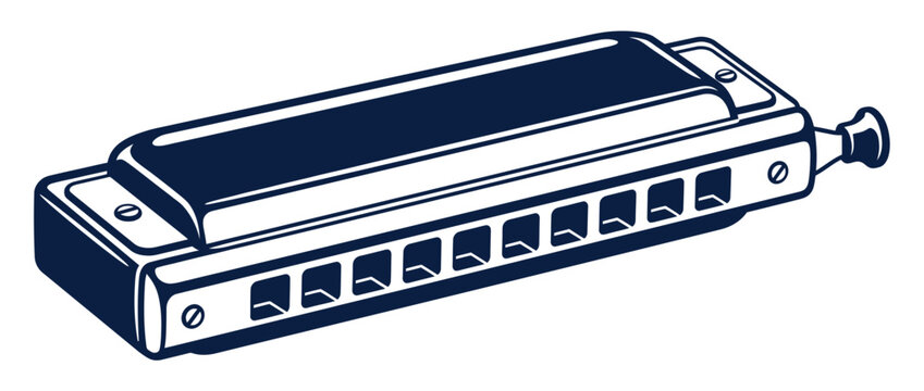 Blues Harp Instrument Illustration