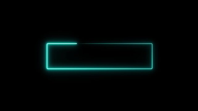 neon rectangular frame overlay 4k, glowing neon rectangle border pulsing animation, live streaming neon sign circle effect. alpha channel seamless loop.
