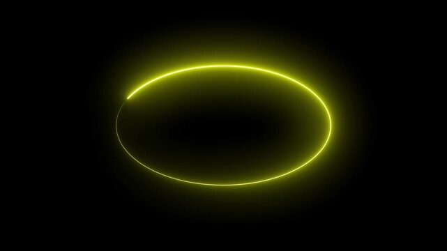 neon rectangular frame overlay 4k, glowing neon rectangle border pulsing animation, live streaming neon sign circle effect. alpha channel seamless loop.