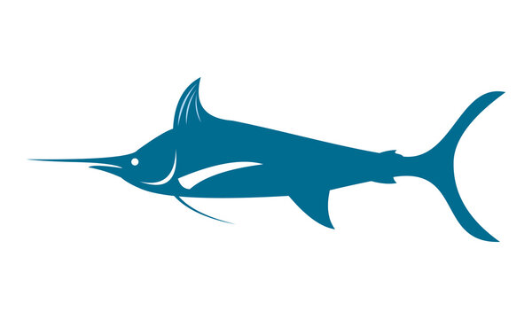 blue marlin fish vector logo